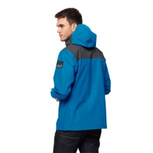 Jack Wolfskin Transition Hiking Jacket DNA Block - Weatherproof Jacket, Waterproof, Windproof, PFC-free - Blue Men